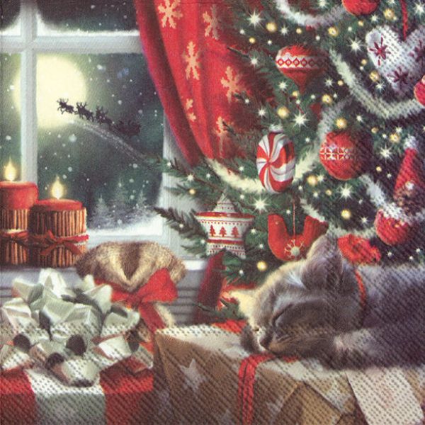 katt jul servett med klappar (1)